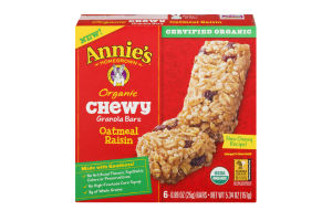Annie's Homegrown Organic Chewy Granola Bars Oatmeal Raisin - 6 CT