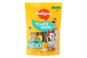 Корм сухий додатковий для дорослих собак з яловичиною та сиром Tasty minis Pedigree д/п 140г
