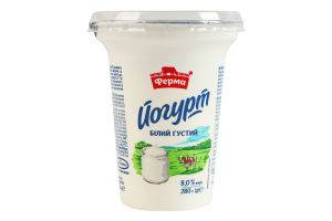 Йогурт 8% белый густой Ферма ст 280г