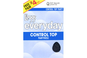 L'eggs Everyday Q Off Black Sheer Toe Control Top Pantyhose - 4 CT