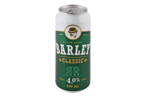 Пиво 0.5л 4% світле фільтроване пастеризоване Classic Barley з/б