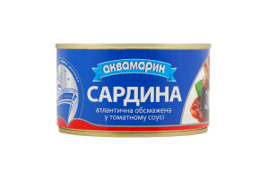 Сардина атлантическая обжаренная в томатном соусе Аквамарин ж/б 230г