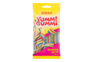 Конфеты желейные неглазированные Rainbow Belts Yummi Gummi Roshen м/у 70г