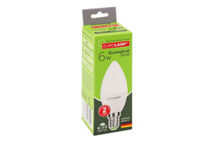 Лампа светодиодная LED 6W E14 Eurolamp 1шт