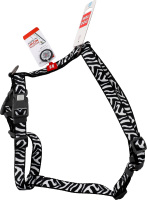 Шлея д/собак Зебра з QR паспортом анатомічна H-образна нейлон пластиковий фастекс р.М 20мм А38-60см В46-60см WauDog