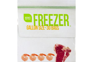 Smart Sense Freezer Bags Gallon Size - 30 CT