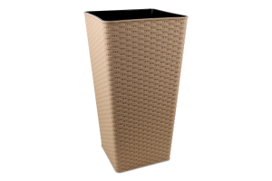 Горщик д/квітів Ротанг какао квадратний 22*22*41,5см 115040 Алеана