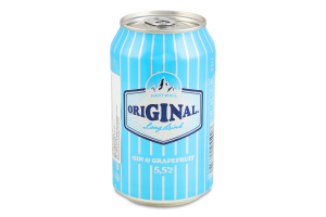 Напиток слабоалкогольный 0.33л 5.5% Gin&Grapefruit Long Drink Original Hartwall ж/б