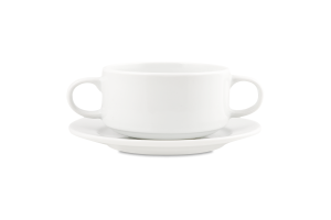 Супниця 300мл з двома ручками та блюдцем кераміка