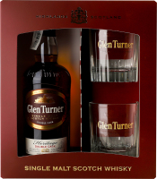 Набір Віскі 40% 0,7л+Cклянка 300мл 2шт коробка Glen Turner