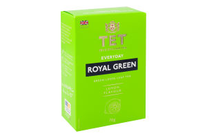Чай зелений байховий листовий з ароматом лимона Royal green Everyday TET к/у 70г