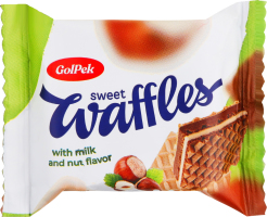 Вафли с молочно-ореховым вкусом Sweet waffles GolPek м/у 35г