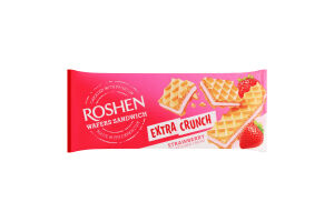 Вафли Strawberry Extra Crunch Wafers Sandwich Roshen м/у 142г