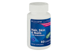 CareOne Hair, Skin & Nails with Antioxidants Dietary Supplement Caplets - 60 CT