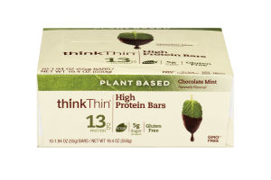 thinkThin High Protein Bars Chocolate Mint - 10 CT