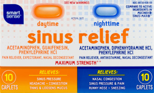 Smart Sense Sinus Relief Daytime/Nighttime Caplets - 10 CT