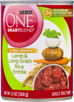 Purina One SmartBlend Adult Dog Food Classic Ground Lamb & Long Grain Rice Entree