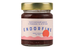 Джем полуничний з ревенем та м'ятою стерилізований Endorfine в/ґ с/б 234г