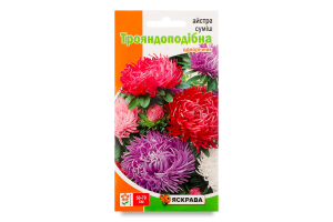 Насіння Квіти Айстра суміш трояндоподібна 0,3г Яскрава