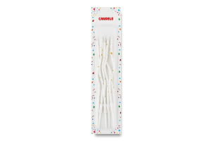 Свічка з підставкою біла з золотом хвиляста 15см №01KYYW007 Greenwich Products Co. Limited 6шт