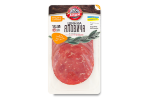 Ветчина нарезка Говяжья Алан в/к в/с лоток 0.1кг