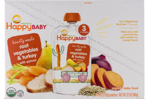 HappyBaby Organics Baby Food Hearty Meals 3 Root Vegetables & Turkey - 8 CT
