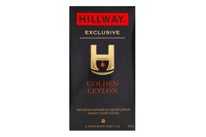 Чай чорний байховий дрібний Golden Ceylon Exclusive Hillway в/с к/у 25х2г