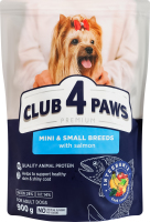 Корм сухий повнораціонний для дорослих собак малих та мініатюрних порід З лососем Premium Club 4 Paws д/п 900г