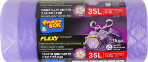 Пакеты для мусора с затяжками с ароматом цветочной свежести 35л Flexy Фрекен Бок 15шт