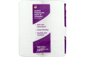 Ahold Ultra Premium Soft & Strong Bath Tissue - 18 CT