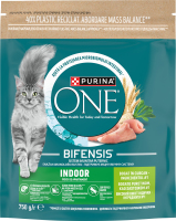 Корм сухий повнораціонний для дорослих котів з високим вмістом індички Indoor Purina One д/п 750г