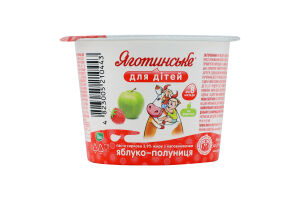 Паста творожная 3.9% для детей от 8мес с наполнителем фруктовым Яблоко-клубника Яготинське для дітей ст 90г