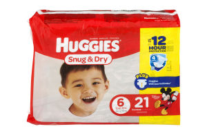 Huggies Snug & Dry Diapers Size 6 - 21 CT