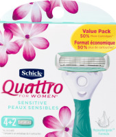 Schick Quattro For Women Sensitive Refill - 6 CT