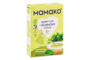 Крем-суп молочный сухой для детей от 8мес быстрорастворимый на козьем молоке со шпинатом Мамако к/у 150г