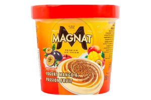 Морозиво зі смаком йогурту Манго-маракуя Magnat ст 350г