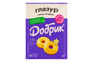 Глазур з агар-агаром зі смаком лимона жовта Добрик м/у 100г