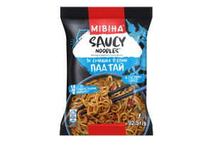Вермишель быстрого приготовления с ростками бамбука со вкусом в стиле Пад Тай Saucy noodles Мівіна м/у 92.5г