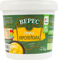Горчица нежная нестерилизованная Европейская Верес ведро 1кг