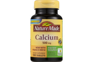 Nature Made Calcium 500mg With Vitamin D 400 IU - 130 CT