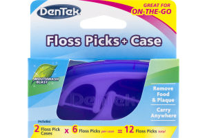 DenTek Floss Picks + Case Mouthwash Blast - 12 CT