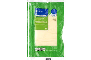 SE Grocers Sliced Low-Moisture Part-Skim Mozzarella Natural Cheese - 12 CT
