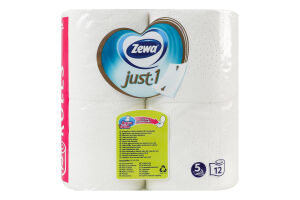 Бумага туалетная 5-ти слойная 71 лист Just 1 Zewa 12шт