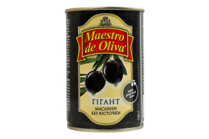 Маслины без косточки стерилизованные Гигант Maestro de Oliva ж/б 420г