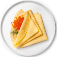 Блинчики с красной икрой