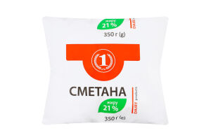 Сметана 21% ТМ "1" м/у 350г