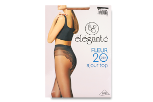 Колготки жіночі Elegante Fleur Ajour top 20den 4 natural