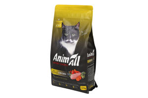 Корм д/котів з свіжою куркою сухий 1,5кг AnimAll