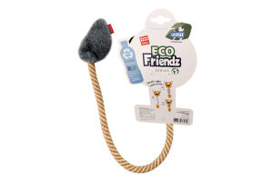 Іграшка д/собак Еко Френдс Вовк перероблений текстиль з пищалкою та мотузкою 76см ГіГві