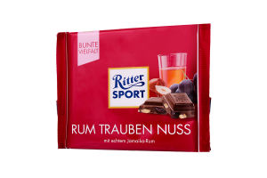 Шоколад з ромом родзинками та горіхами Ritter Sport 100г